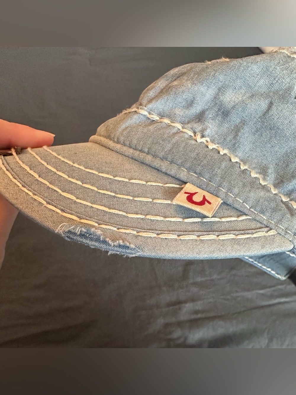 VTG Y2K True Religion Light Blue Distressed Cotton Cadet - Picture 6 of 11